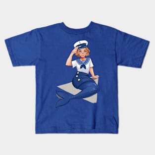 Mermaid Sailor Girl Kids T-Shirt